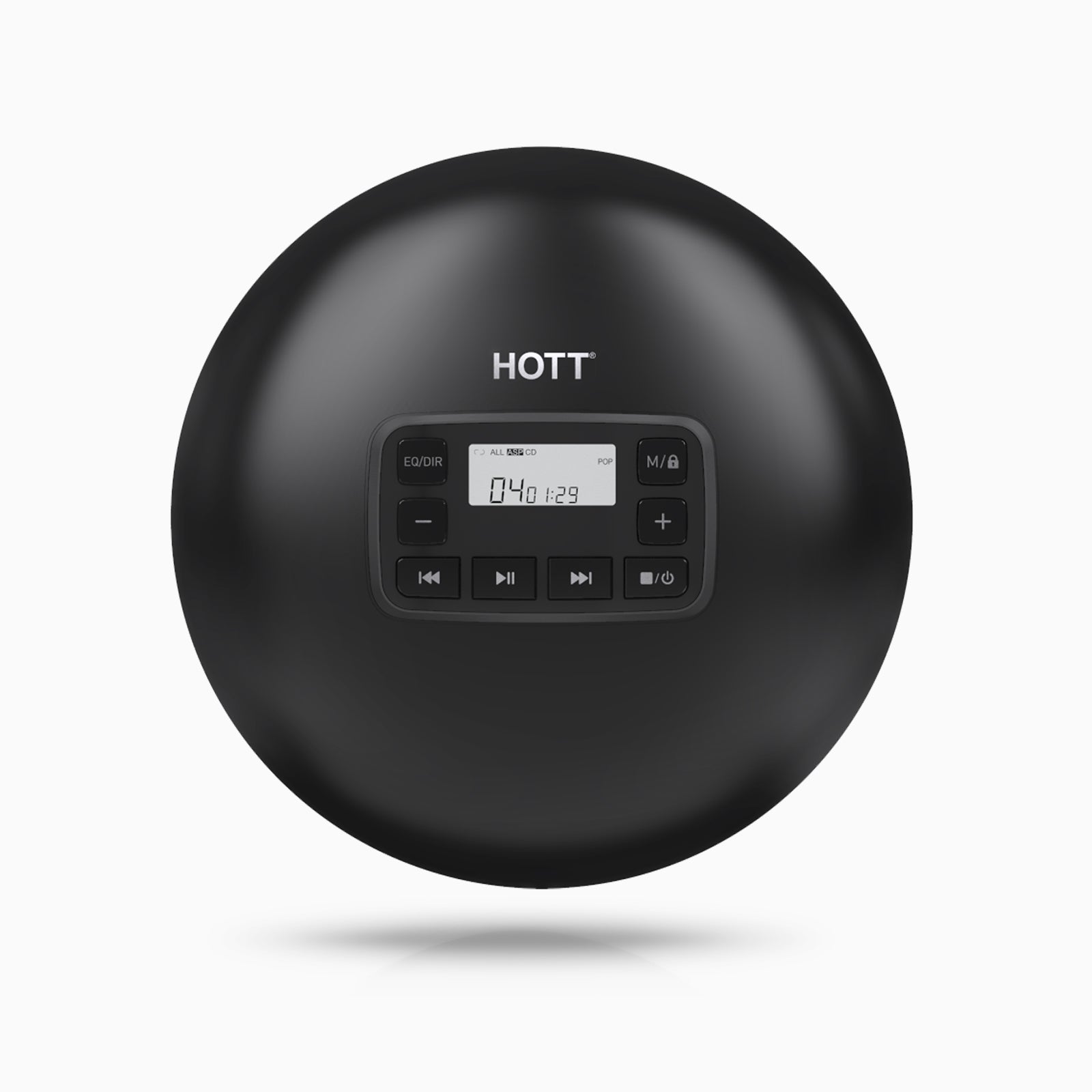 HOTT CD204 Anti-Skip Portable CD Player - Black