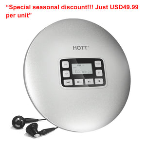 HOTT Portable CD Player CD611-Battery Powered