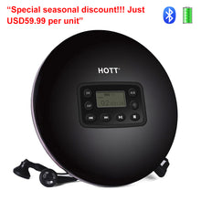 Load image into Gallery viewer, HOTT Rechargeable CD Player with Bluetooth CD711T