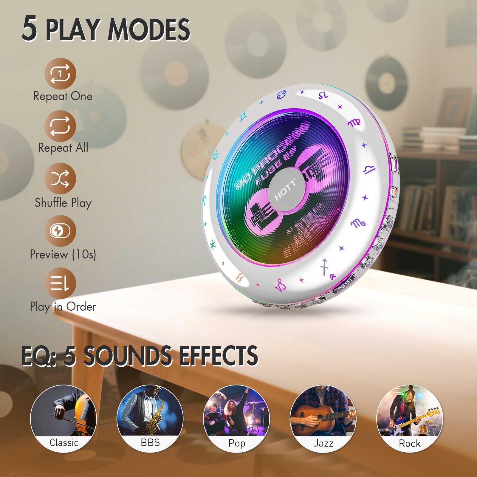 HOTT C901 CD Player Portable - hottaudio