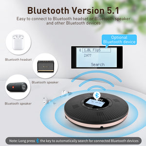 Bluetooth Portable CD player with FM transmit & Stereo speakers-C228