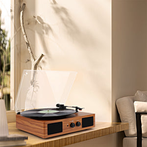 HOTT R311-Bluetooth Vinyl Record Player Turntable with Stereo speakers