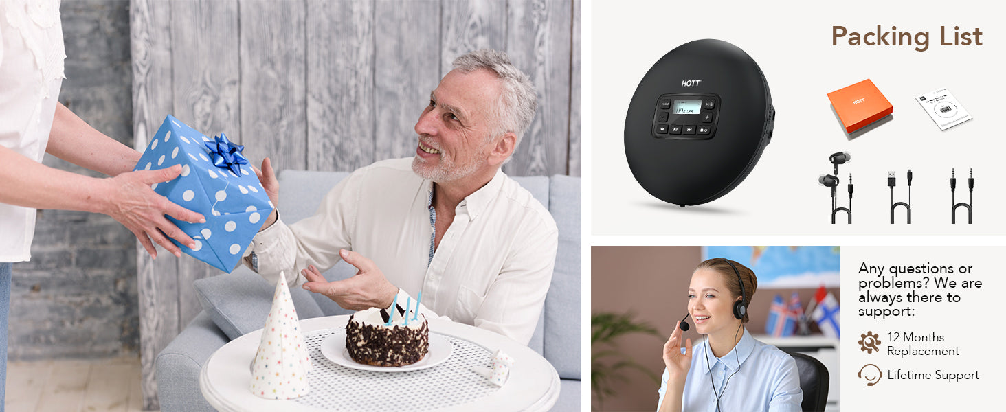 Portable CD Player CD204 Black