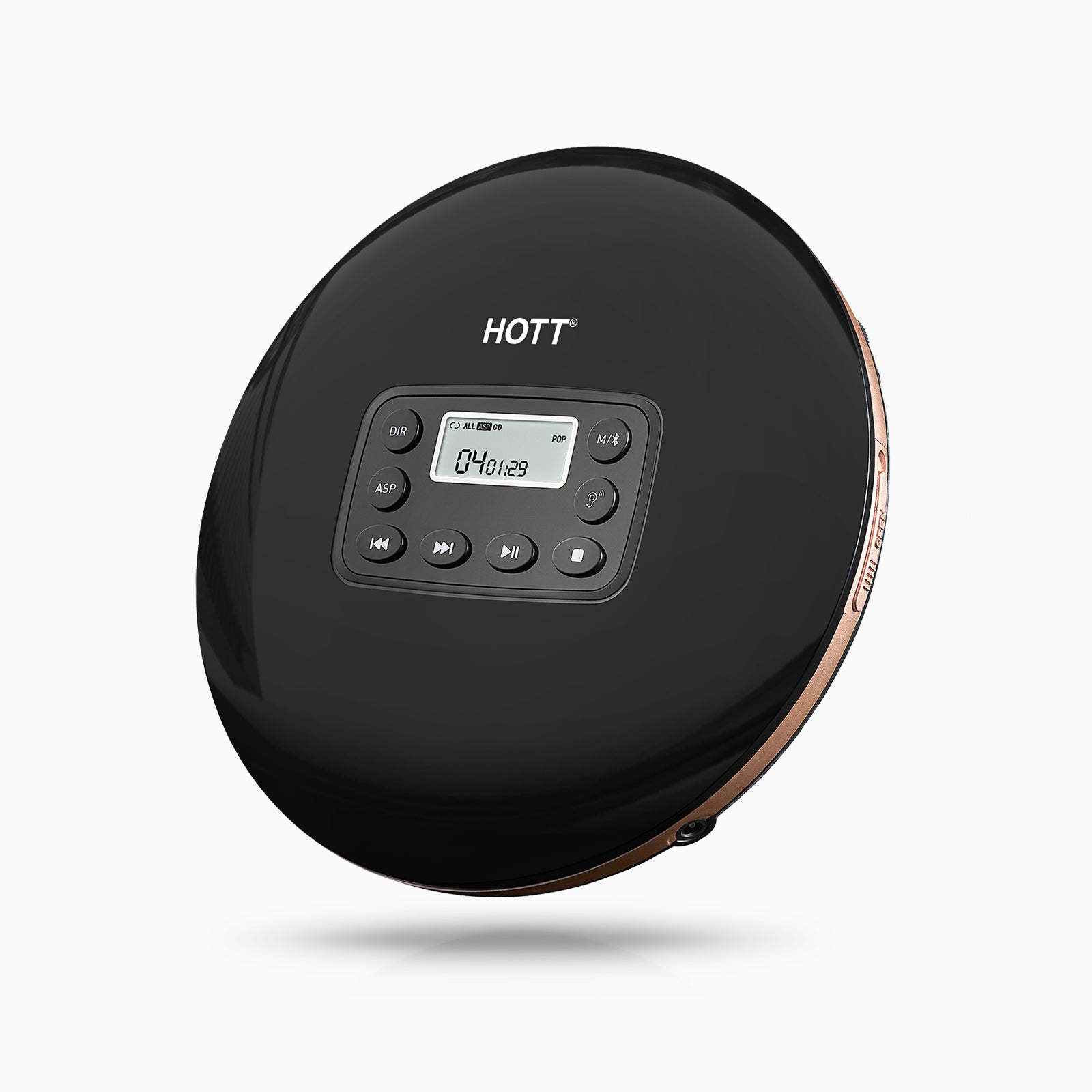 HOTT CD711T Bluetooth Rechargeable Portable CD Player - Black