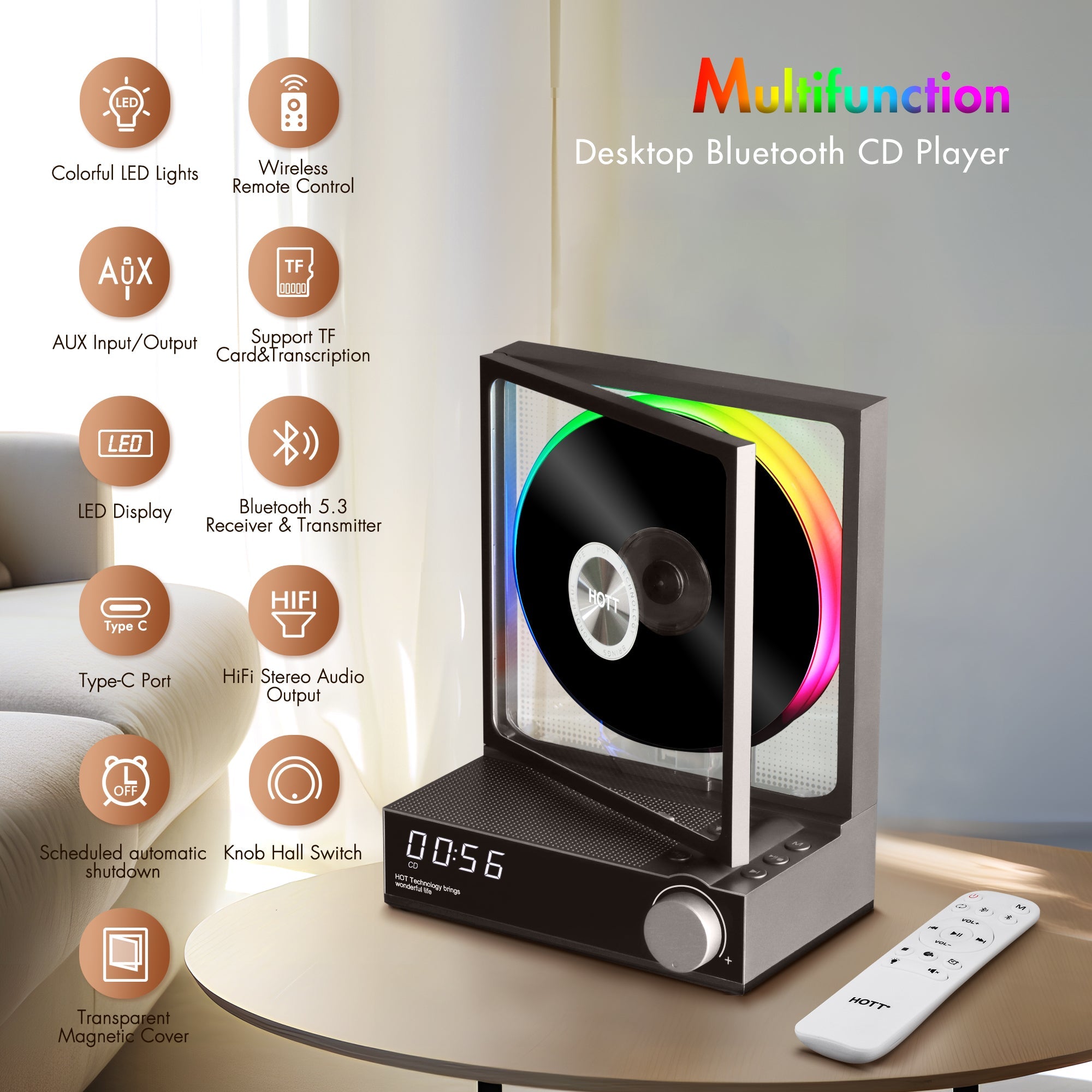 All Media CD Player C229 Grey - With Remote Control - hottaudio