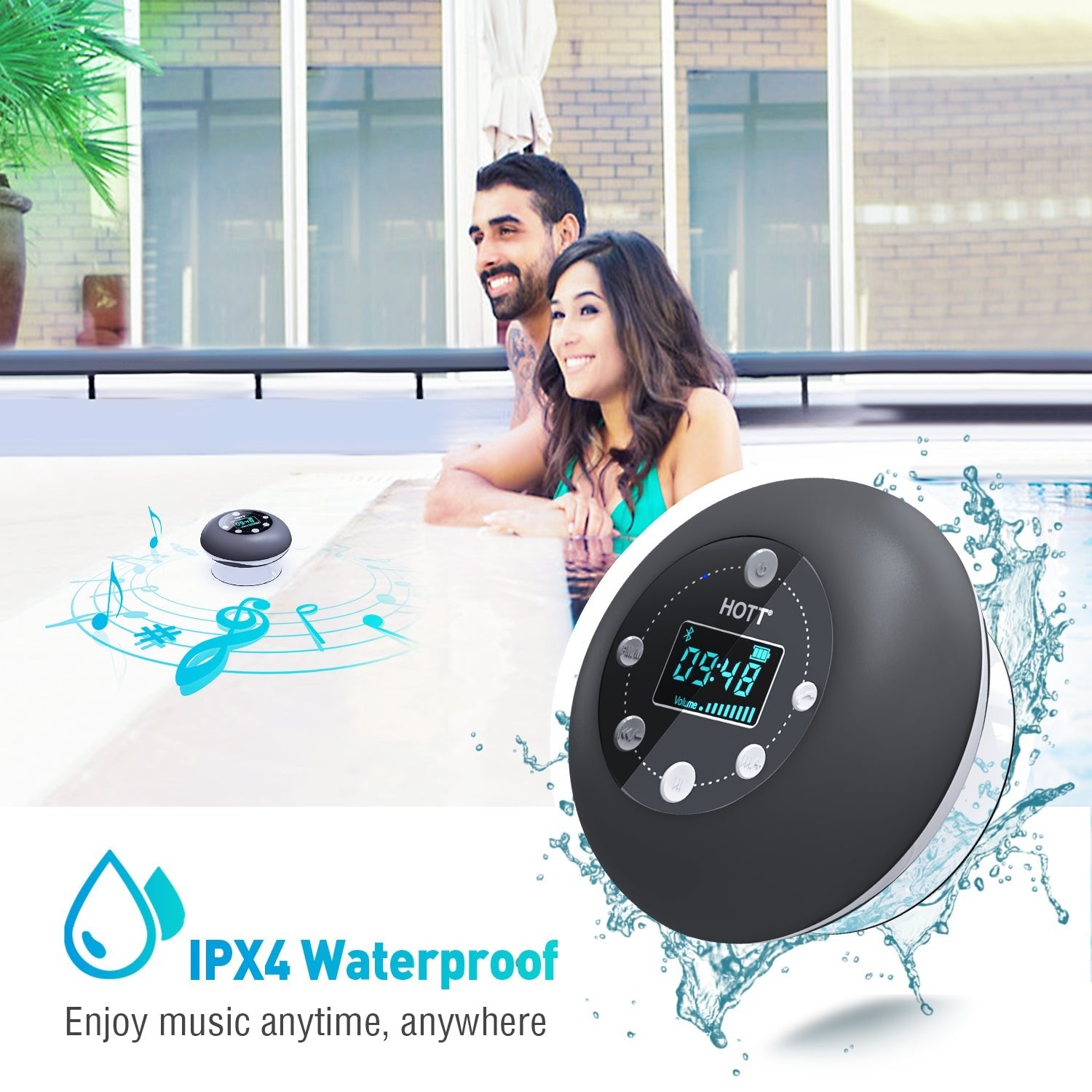 Bluetooth Waterproof Speaker S602 Gray - hottaudio