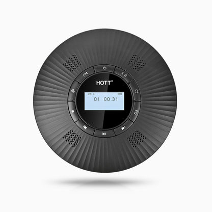 HOTT C228 Portable Bluetooth FM CD Player with 4 Speakers - Black - hottaudio