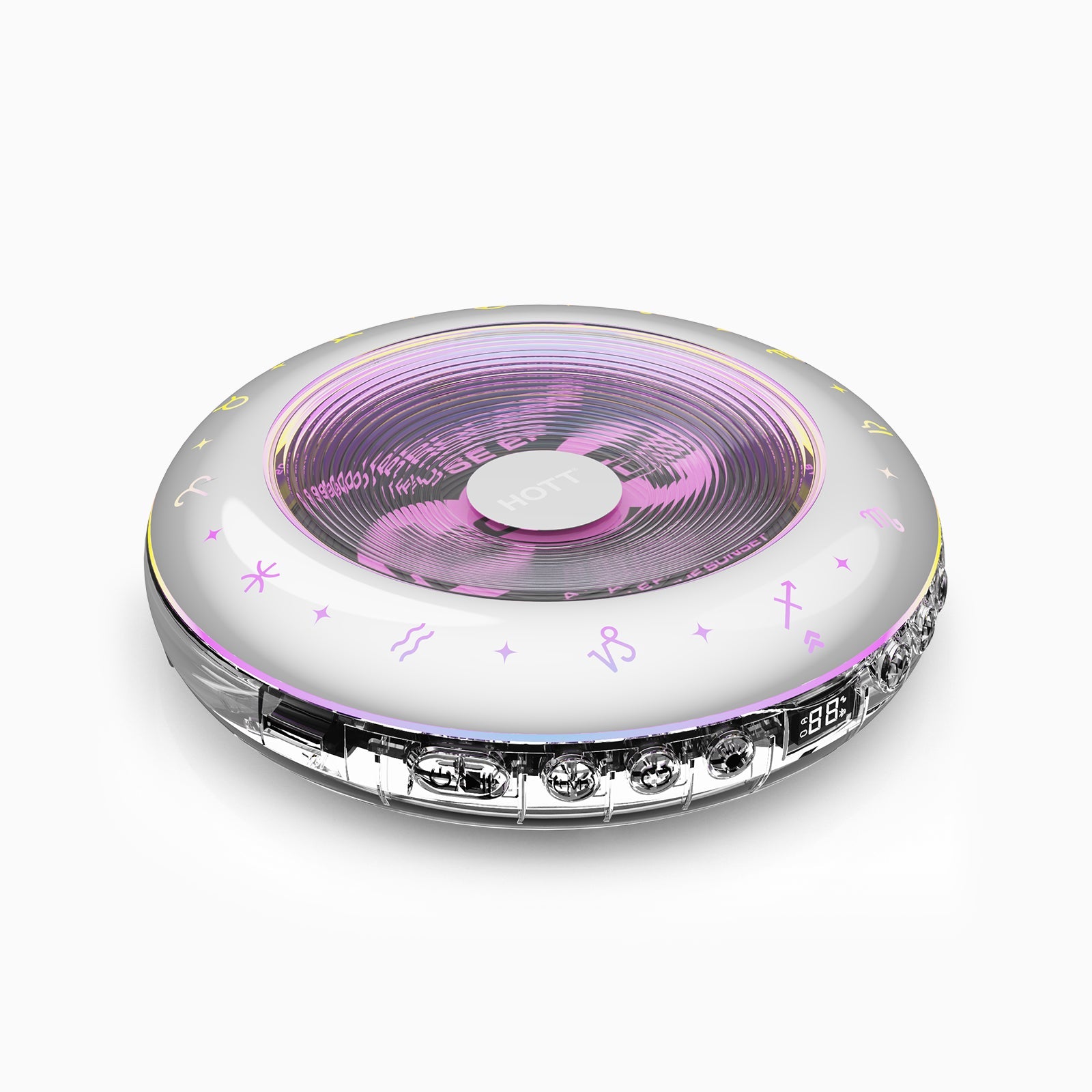 HOTT C901 Round Portable Bluetooth 5.3 CD Player with RGB Light - hottaudio