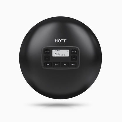HOTT CD204 Anti-Skip Portable CD Player - Black - hottaudio