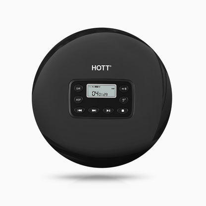 HOTT CD711T Bluetooth Rechargeable Portable CD Player - Black - hottaudio