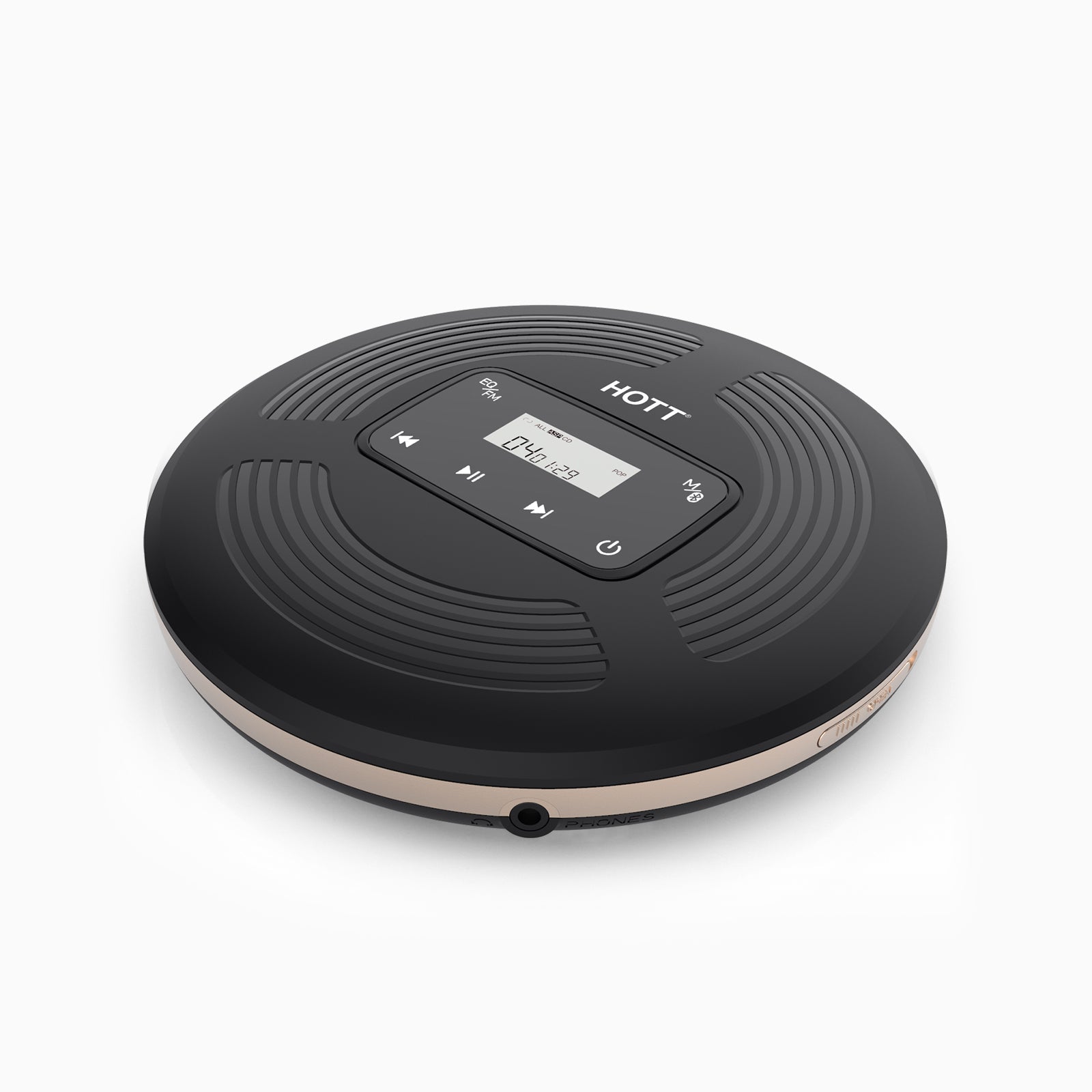 HOTT CD903TF FM Bluetooth Transmitter CD Player - Black - hottaudio