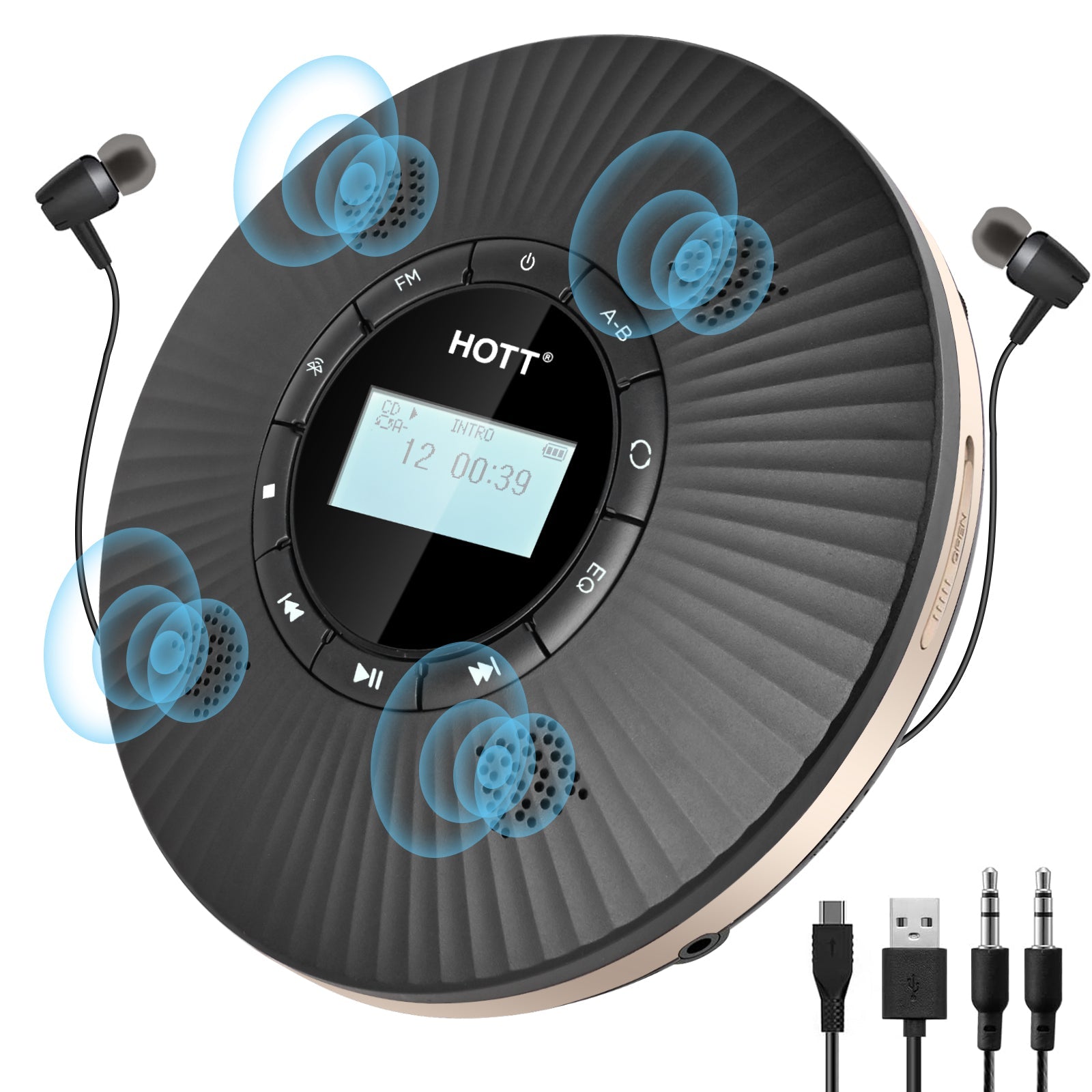 Portable CD Player C228 Black - hottaudio