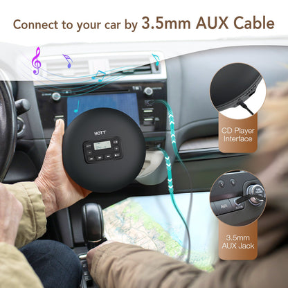 Portable CD Player CD204 Black - hottaudio