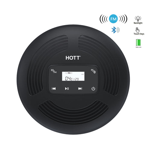 Hott Portable CD player with FM Transmitter & Bluetooth & Bachlight rechargeable CD Player for car for home & travel - CD903TF