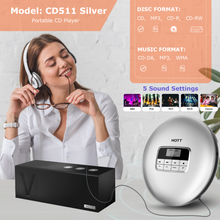 Load image into Gallery viewer, HOTT Portable USB CD Player Anti-Skip Compact CD Player with Headphones CD511