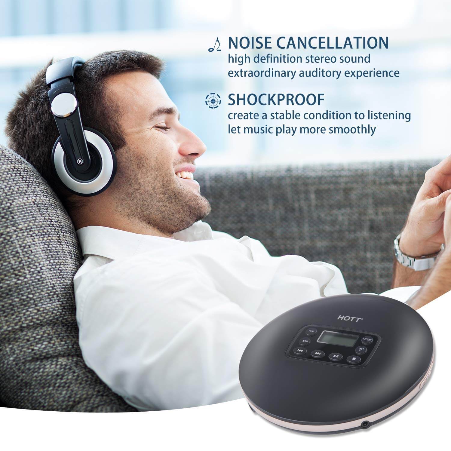 Lecteur CD MP3 portable Bluetooth aste, salle de bain TT CD711T
