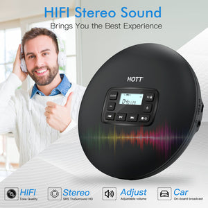 HOTT Portable CD Player, Personal Compact CD Player with Headphones CD204
