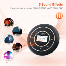 Load image into Gallery viewer, HOTT Rechargeable CD Player for Car and Home with Bluetooth 5.0, FM Transmitter, 2.1&quot; Screen, 1800 mAh Walkman with 3.5mm AUX Jack and Touch Button Technology, Portable Music Player C105